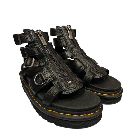 Free People Dr. Martens Olson Zipped Leather Strap Sandals Gladiator | 8 EUC - Picture 6 of 13